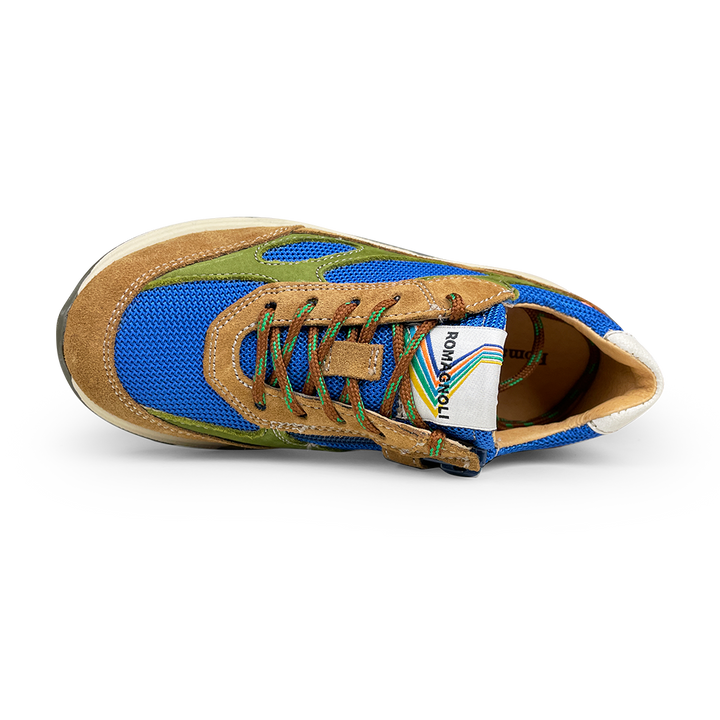 Runner met blauw, bruin en groen