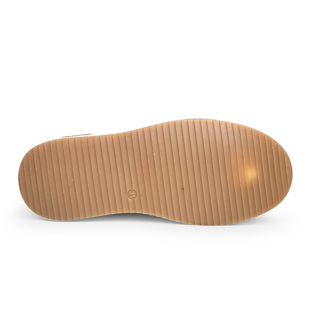 Hoge beige sneaker met bruin