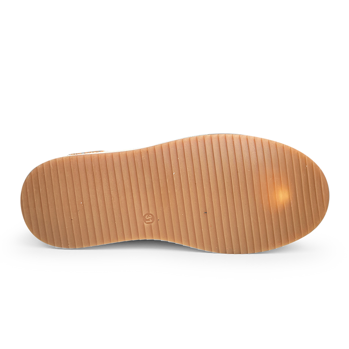 Hoge beige sneaker met bruin