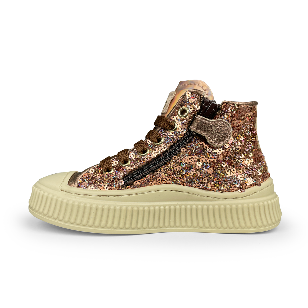 Sneaker roségouden pailletten