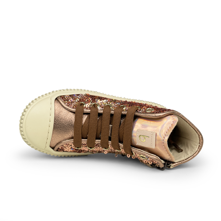 Sneaker roségouden pailletten