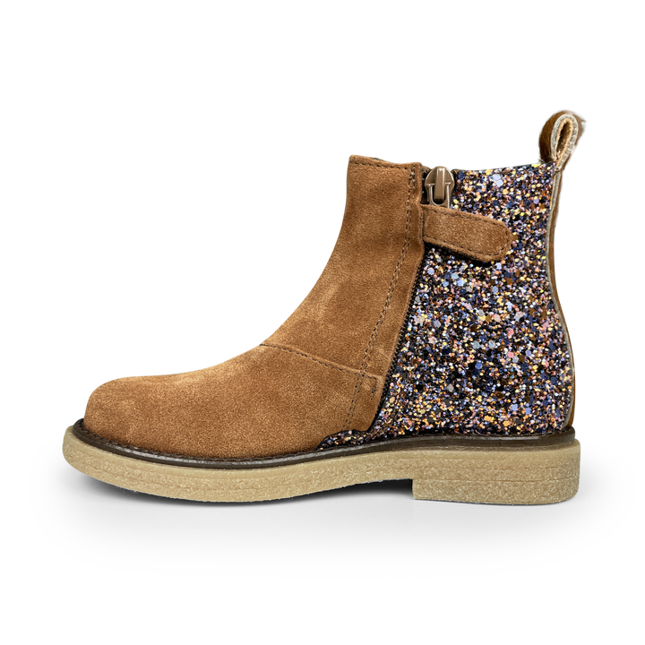 Cognac laars met glitter