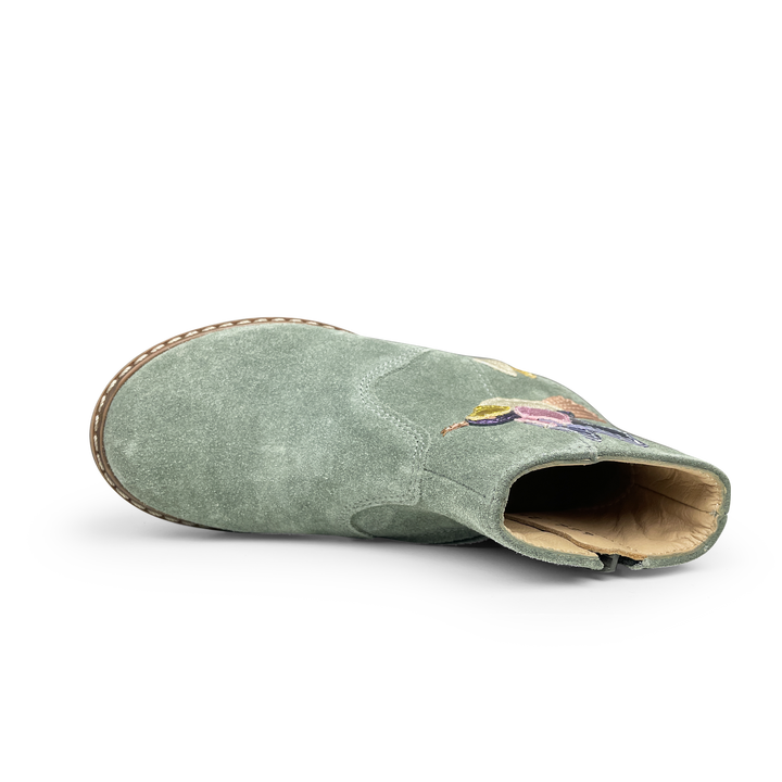 Groene nubuck laars met colibri