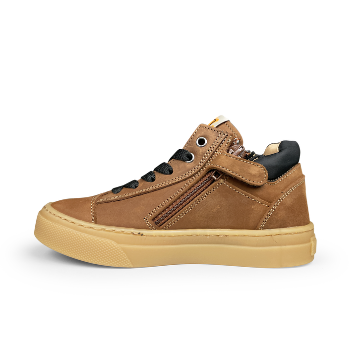 Bruine sneaker met zwart