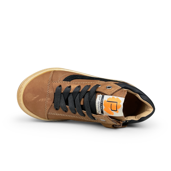Bruine sneaker met zwart