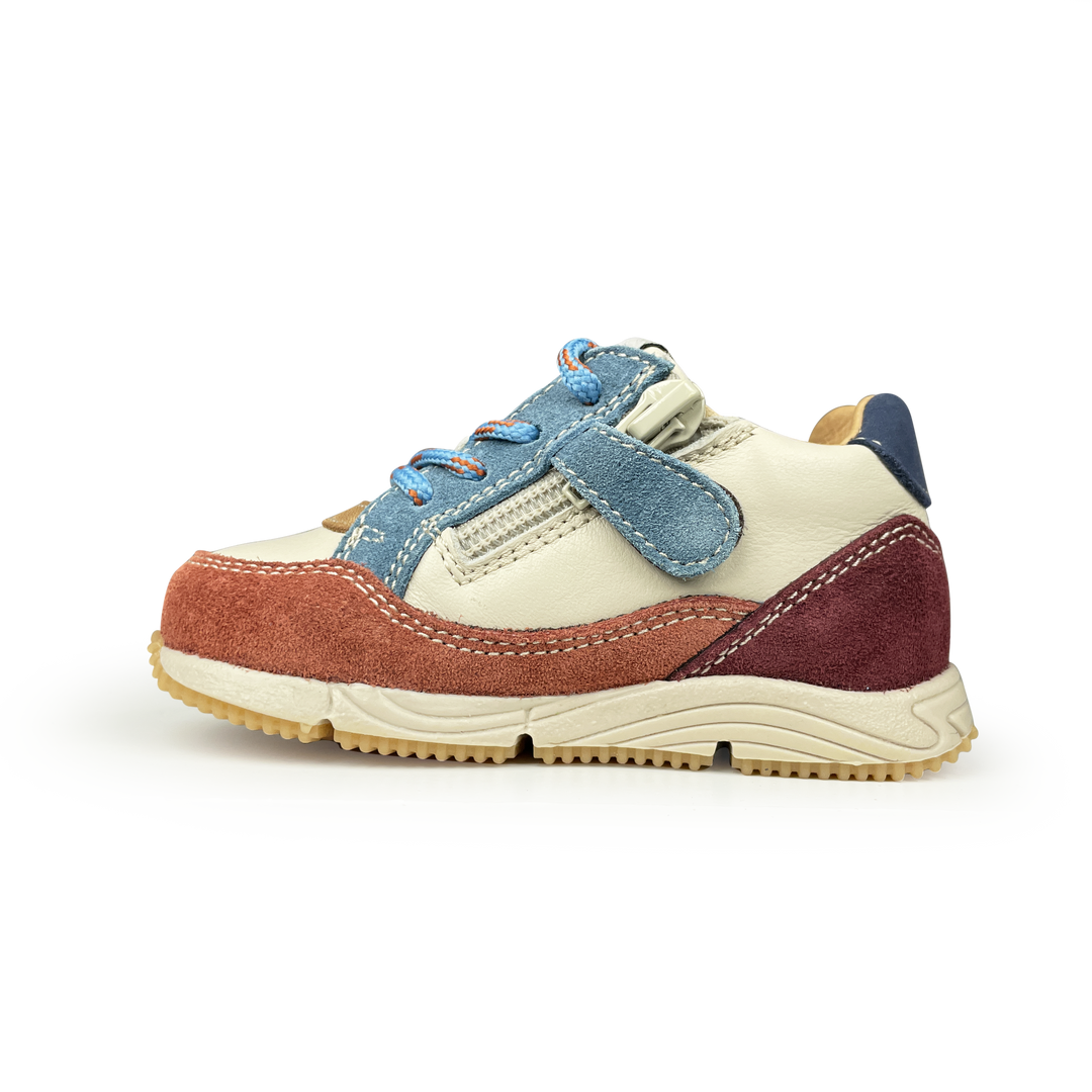 Runner rood, bruin, blauw, geel en paars