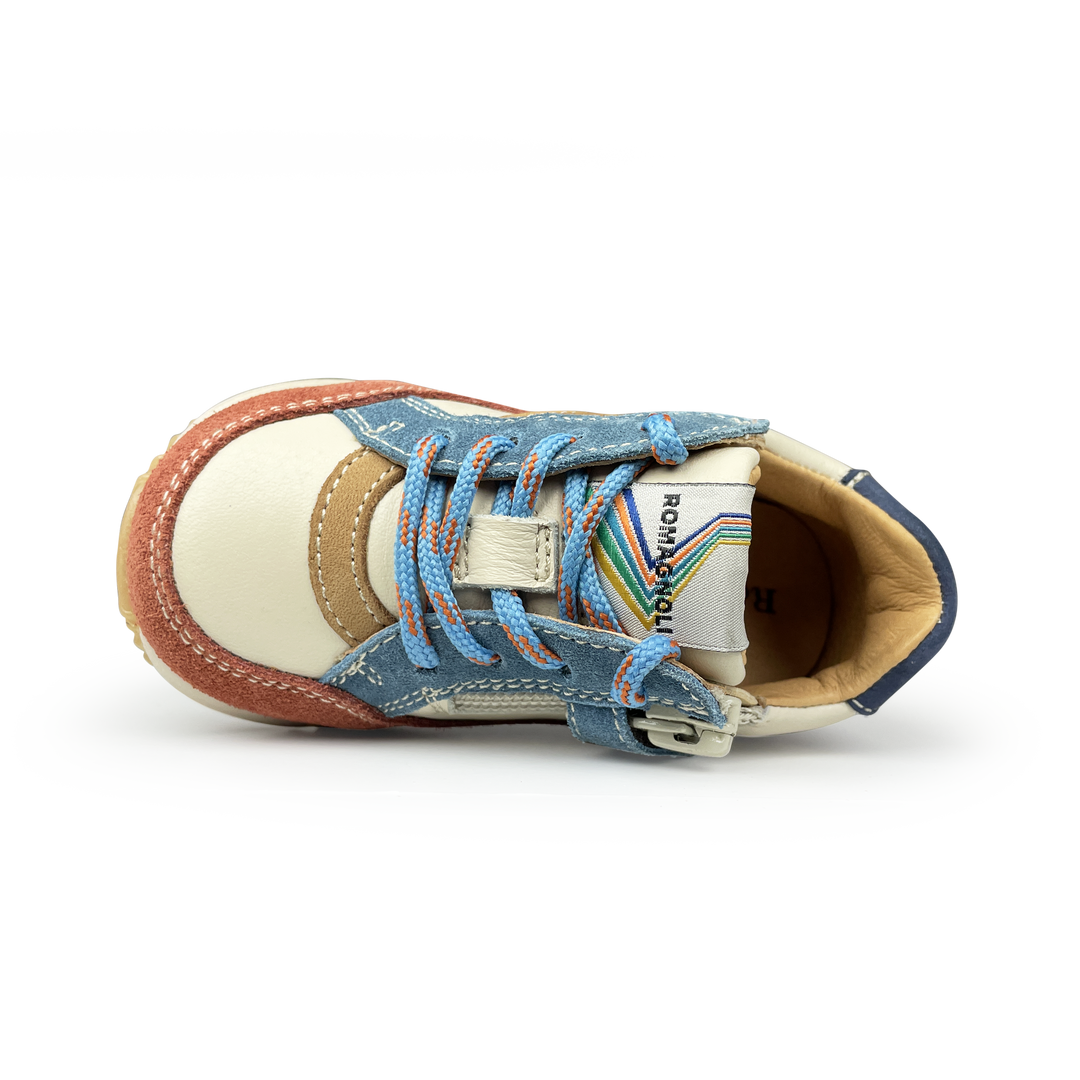 Runner rood, bruin, blauw, geel en paars