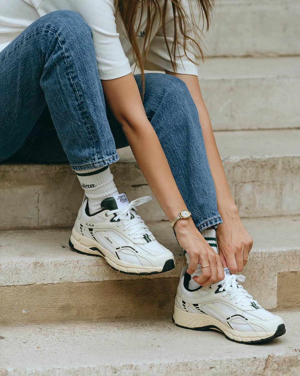 The Mercer Socks Stripe wit/groen