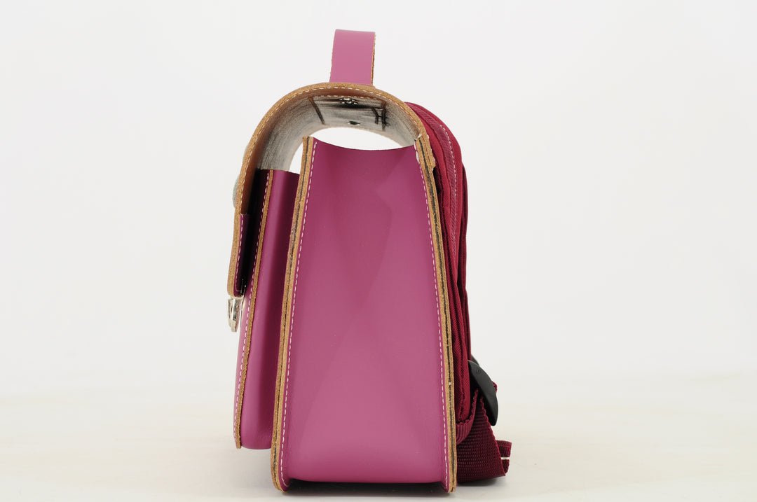 Lederen kleutertas in roze