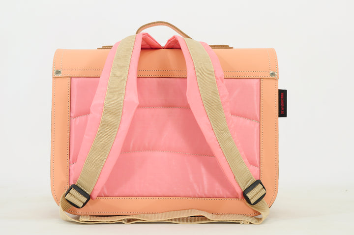 Lederen boekentas in peach