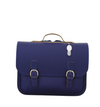 Lederen boekentas in marineblauw