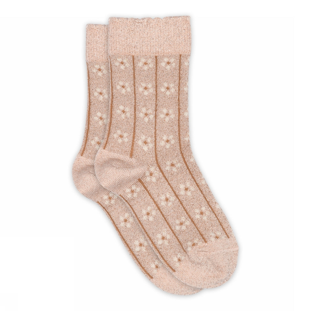 Oline glitter socks - bloemen
