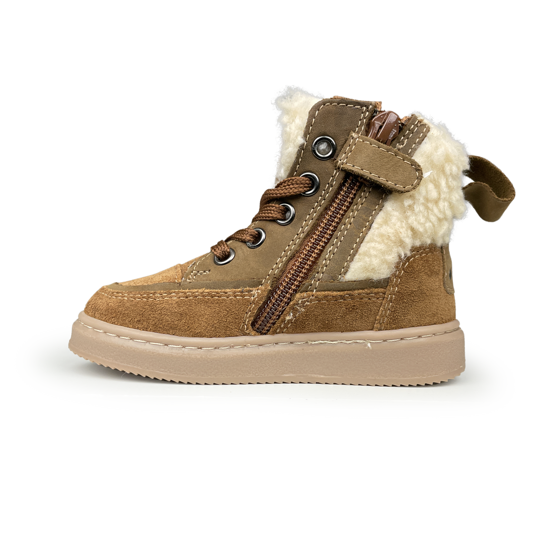Hoge bruine sneaker met wol