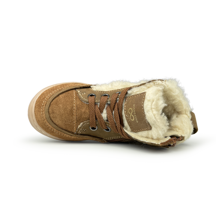 Hoge bruine sneaker met wol