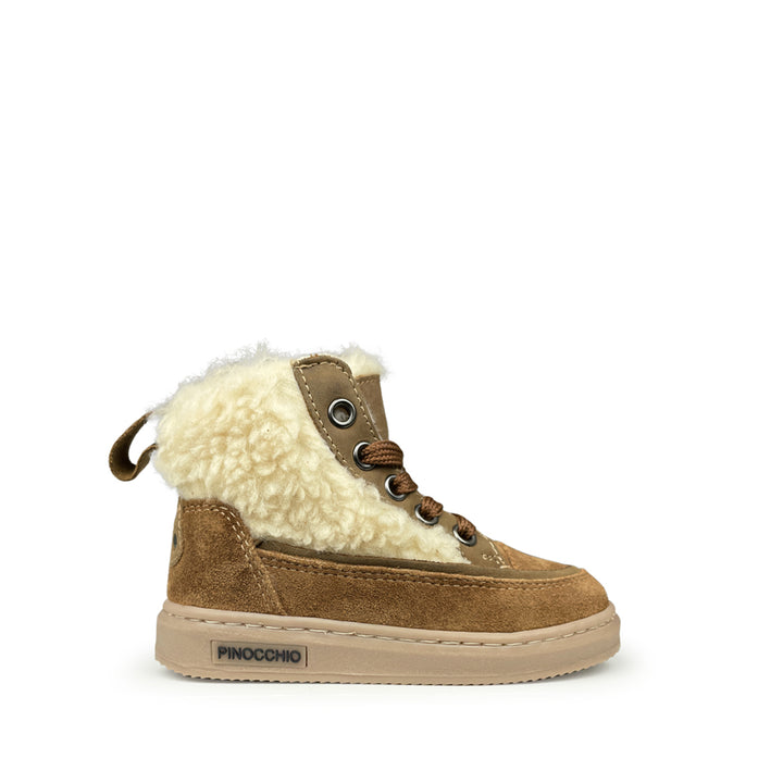 Hoge bruine sneaker met wol