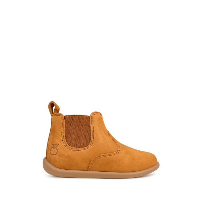 Pom d’Api eerste stapschoen in cognac nubuck met zijdelingse rits