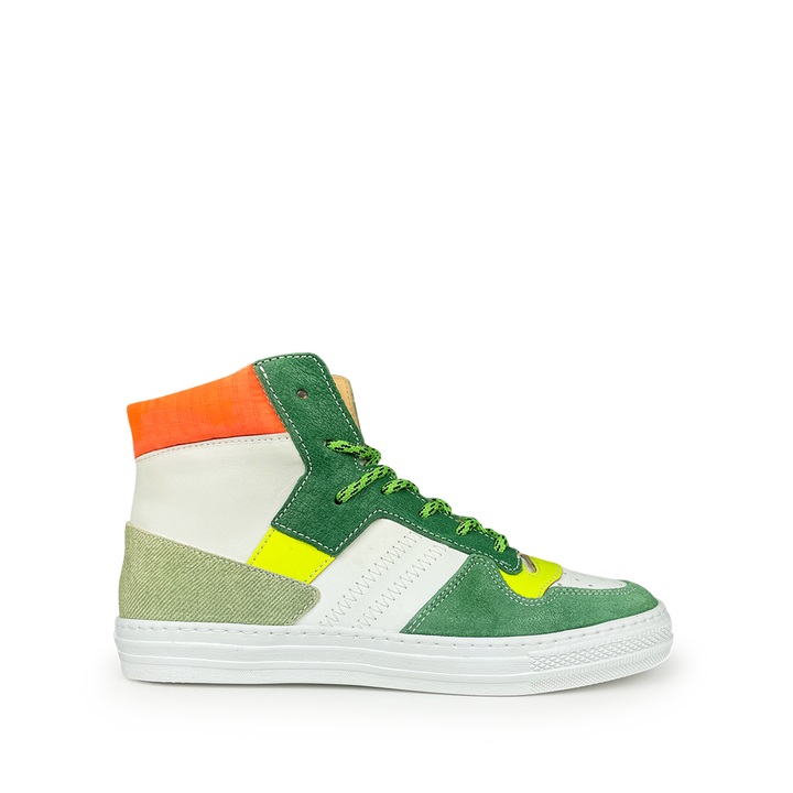 Sneaker groen wit oranje