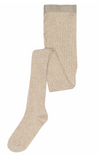 Cotton rib tights beige