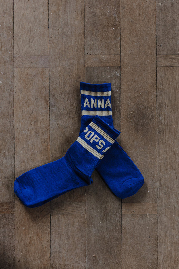 Vintage sportkousen Anna Pops blauw
