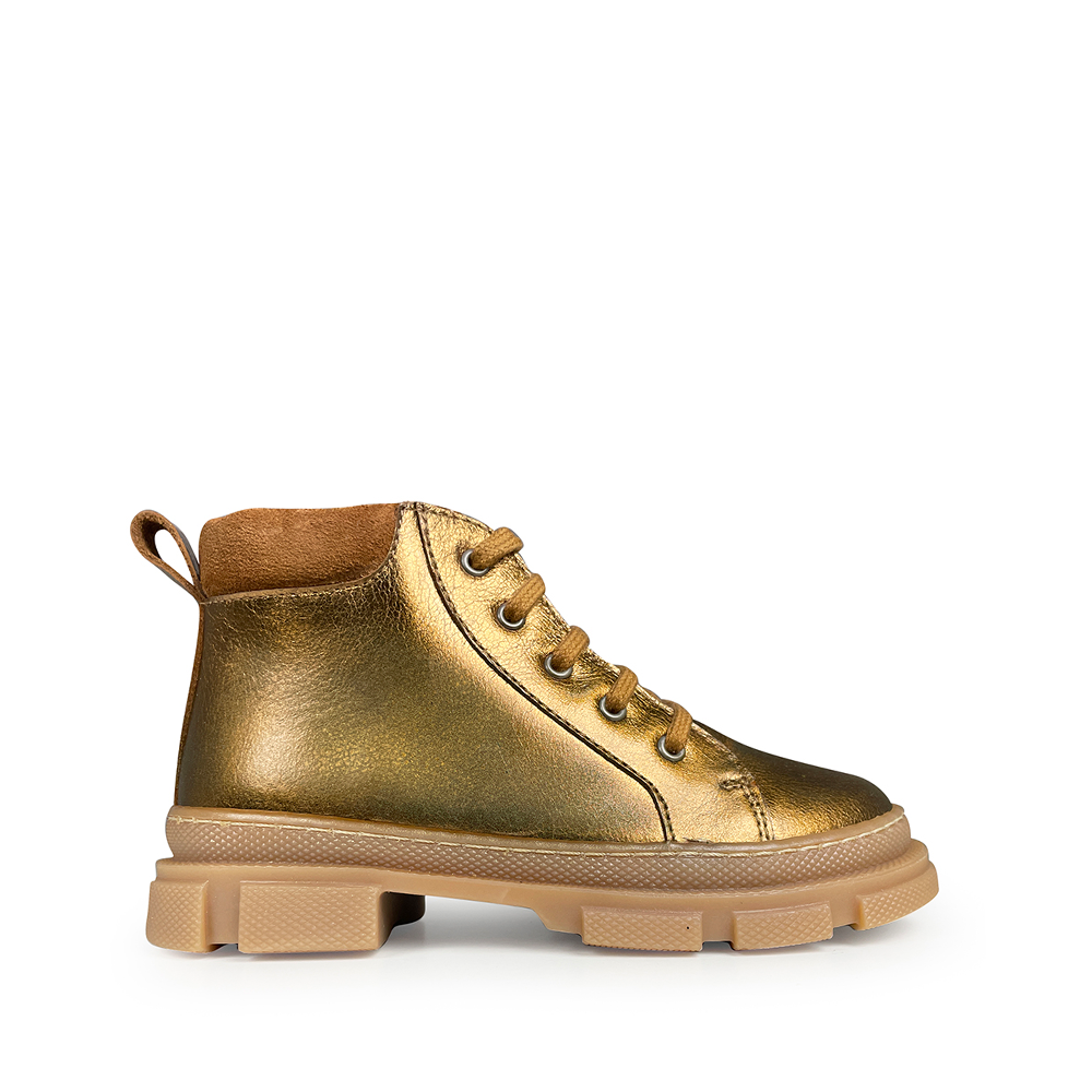 gouden veterboots kinderschoenen