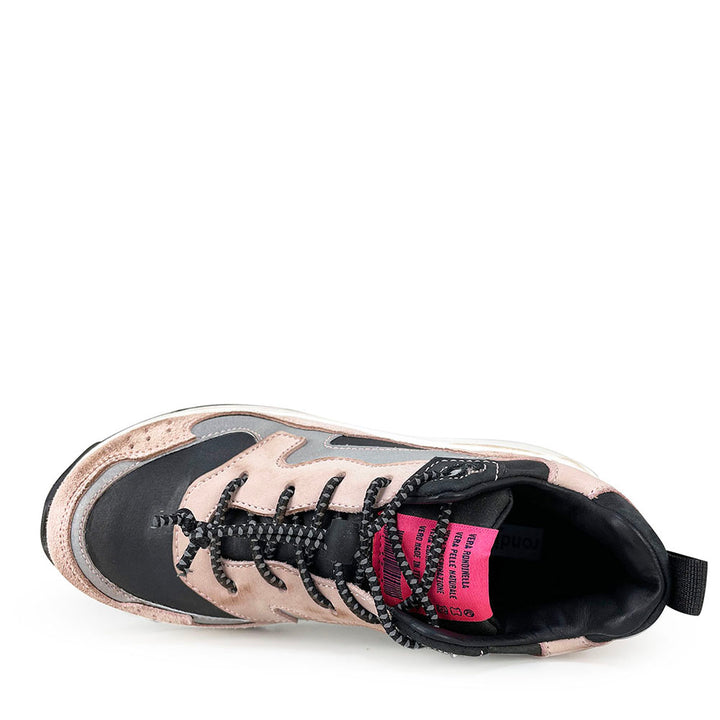 Roze runner met zwart