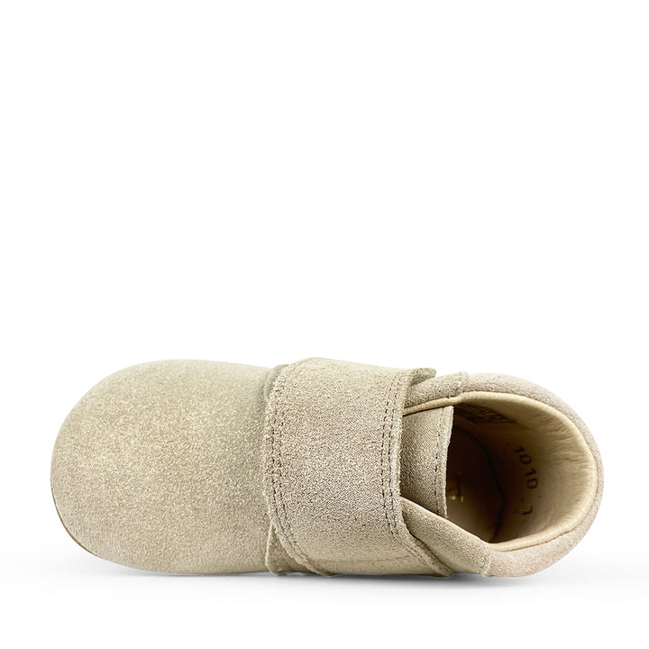 Leather velcro slipper gold glitter