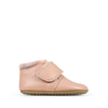 Leather velcro slipper pink