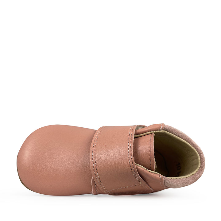 Leather velcro slipper pink