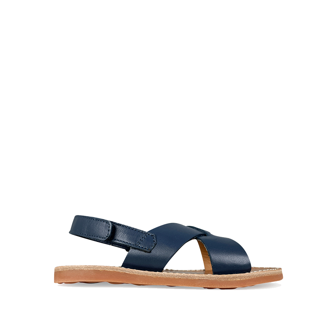 Sandaal plage stitch cross blauw