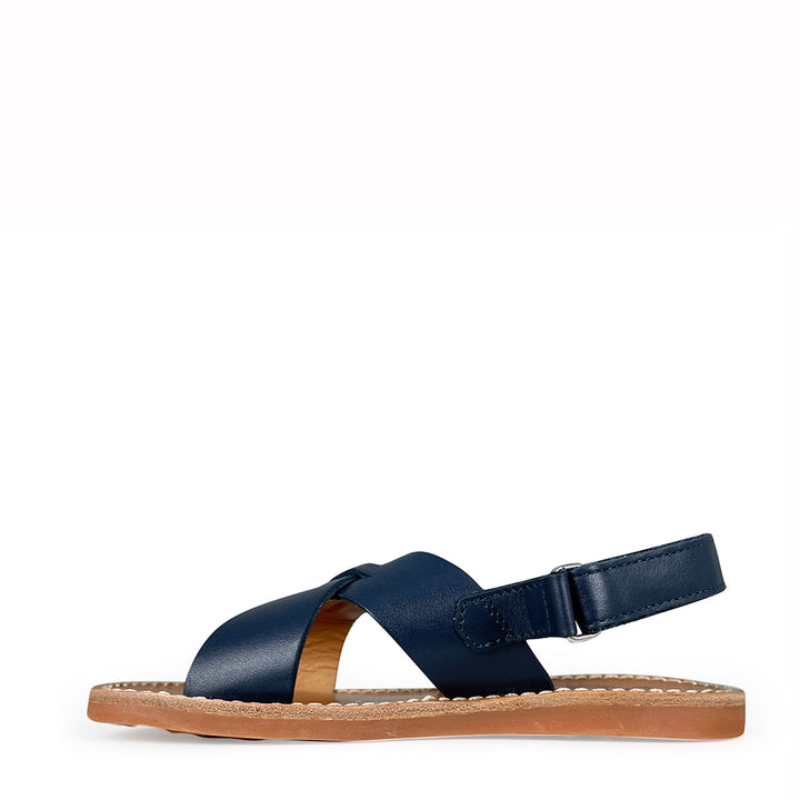 Sandaal plage stitch cross blauw