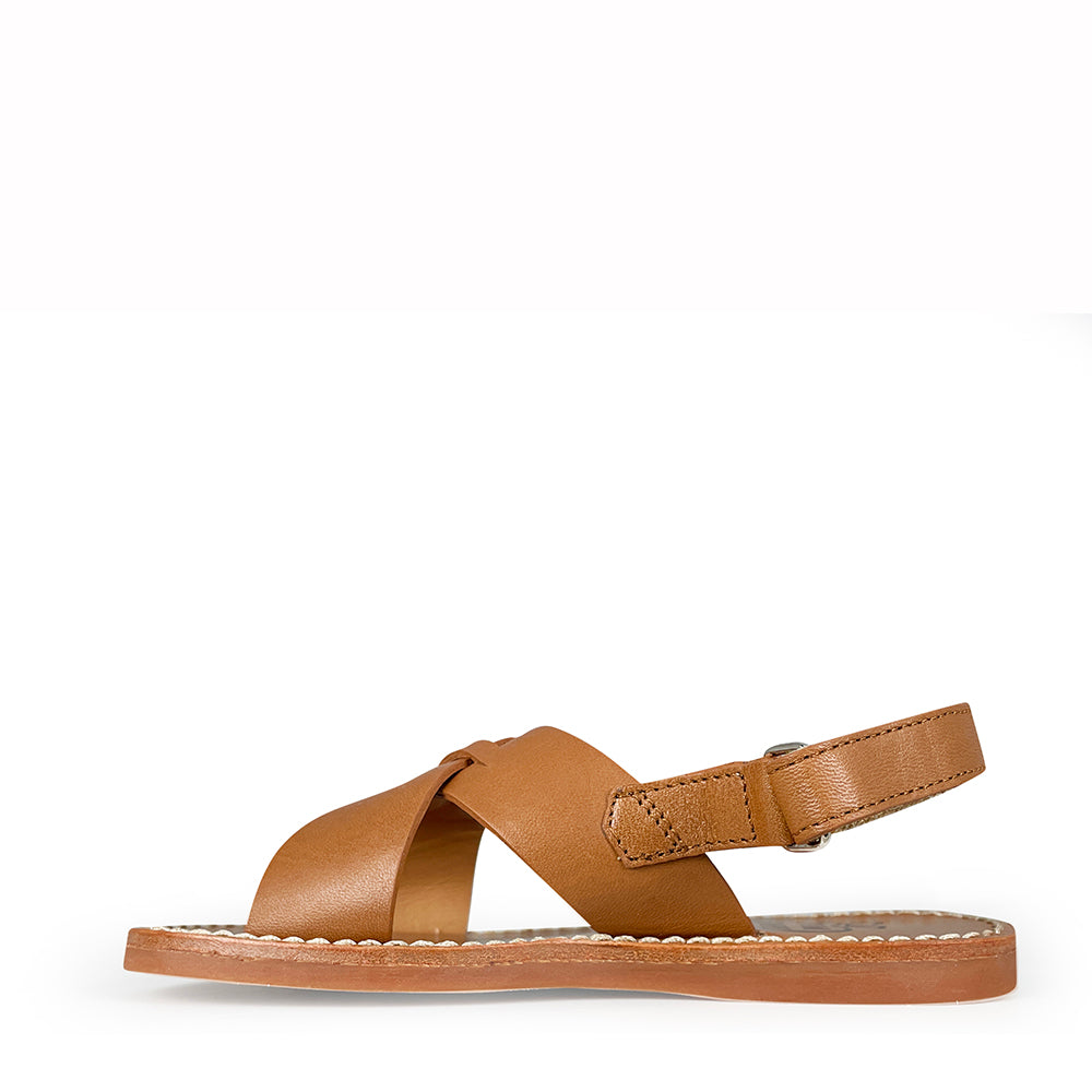 Sandal beach stitch cross camel