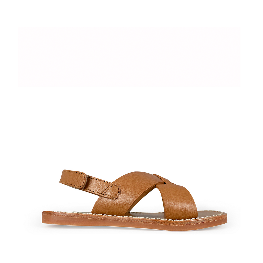 Sandal beach stitch cross camel