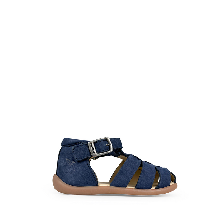 Blue sandal with closed heel