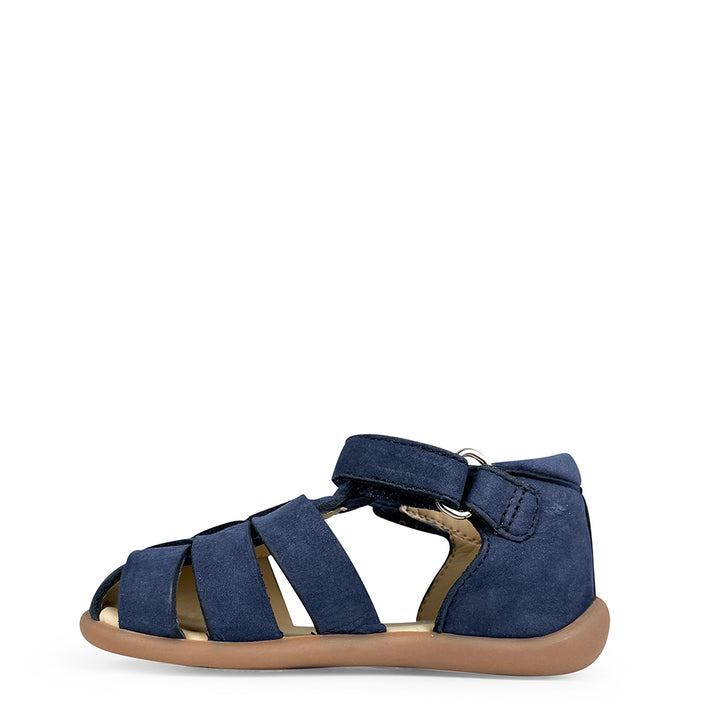 Blue sandal with closed heel