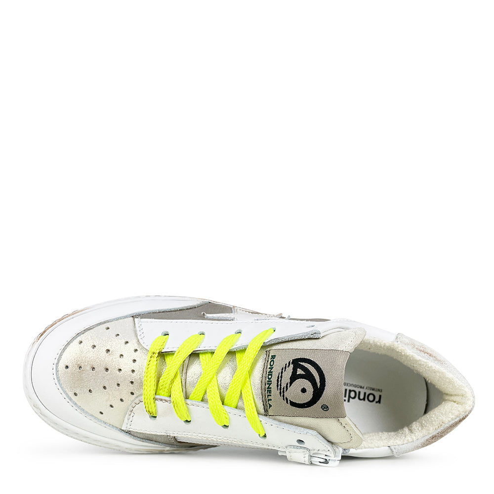 Witte sneaker met zilver