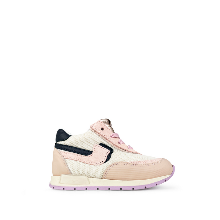 Beige sneaker met roze