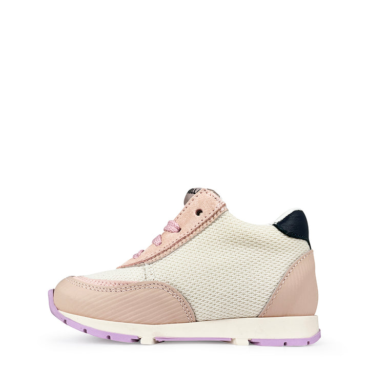 Beige sneaker met roze