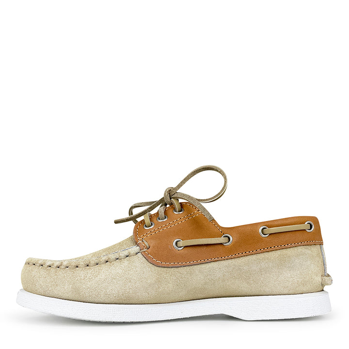 Boat shoe beige / cognac