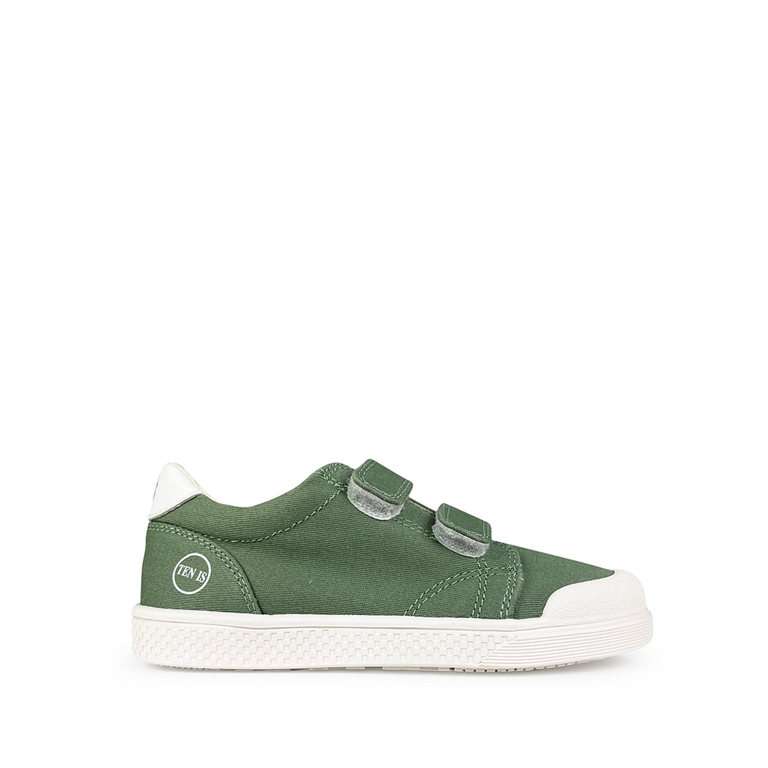 Canvas velcro sneaker in groen