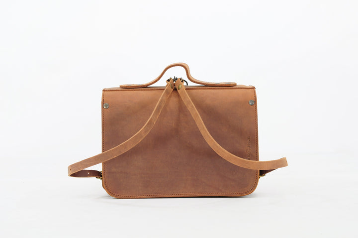 Brown leather toddler bag