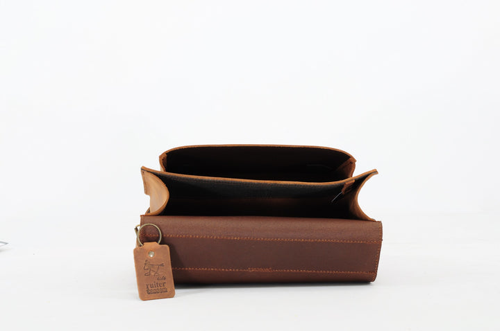 Brown leather toddler bag