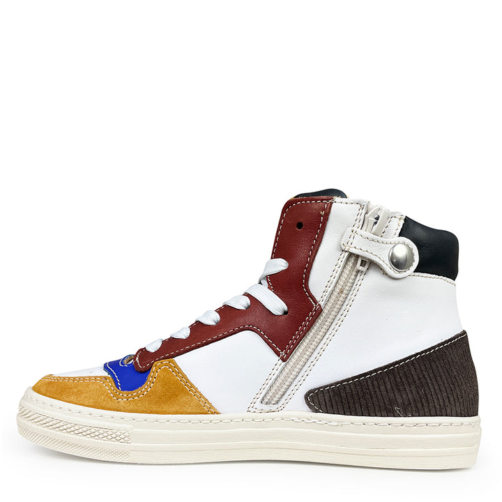 White sneaker with brown