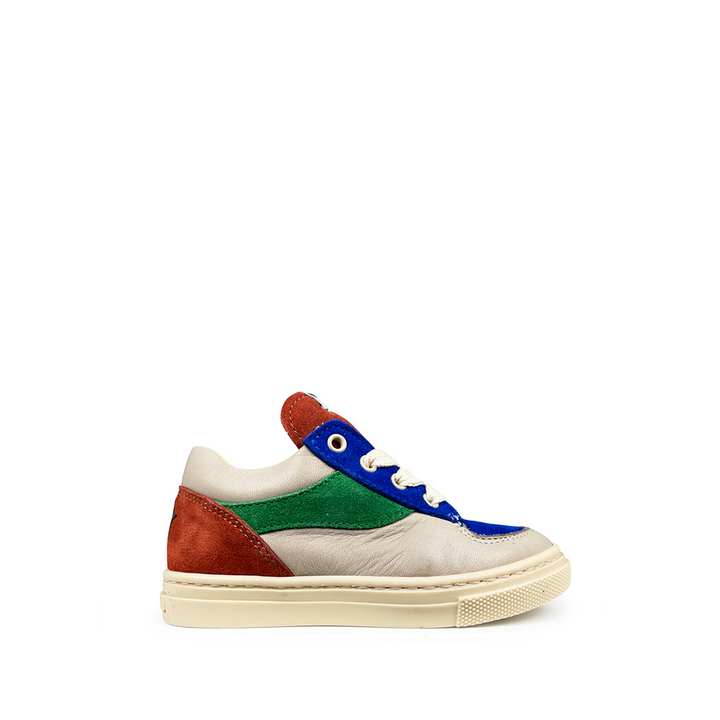 Grijze sneaker met kleuraccenten