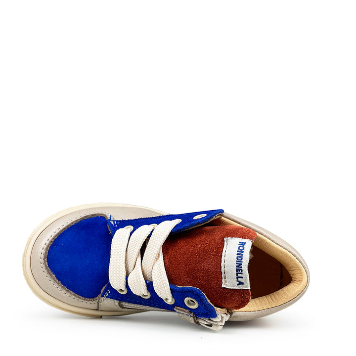 Grijze sneaker met kleuraccenten