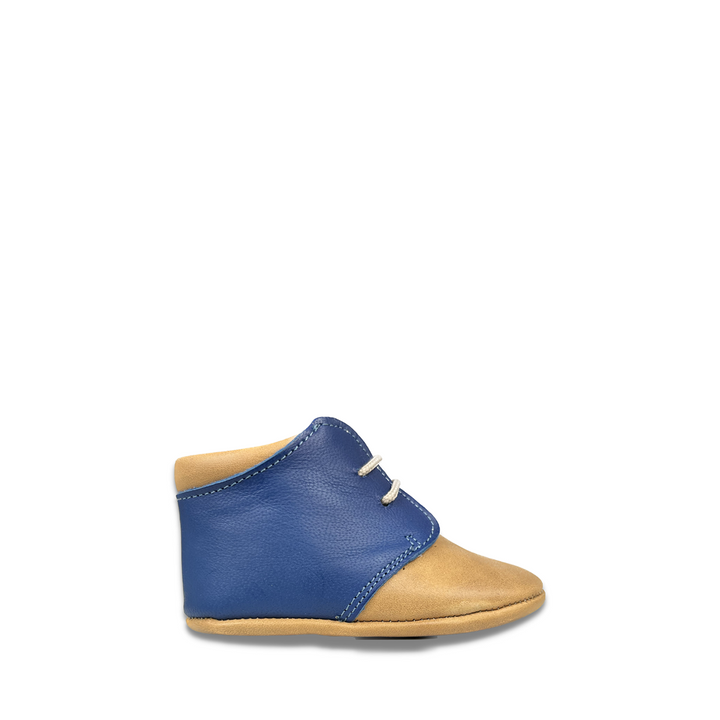 Prestapper in cognac en blauw