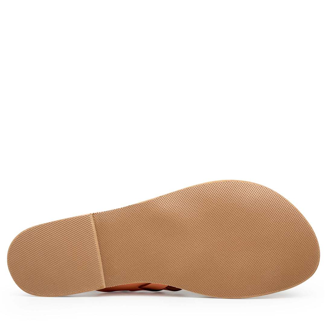 Brown leather slippers