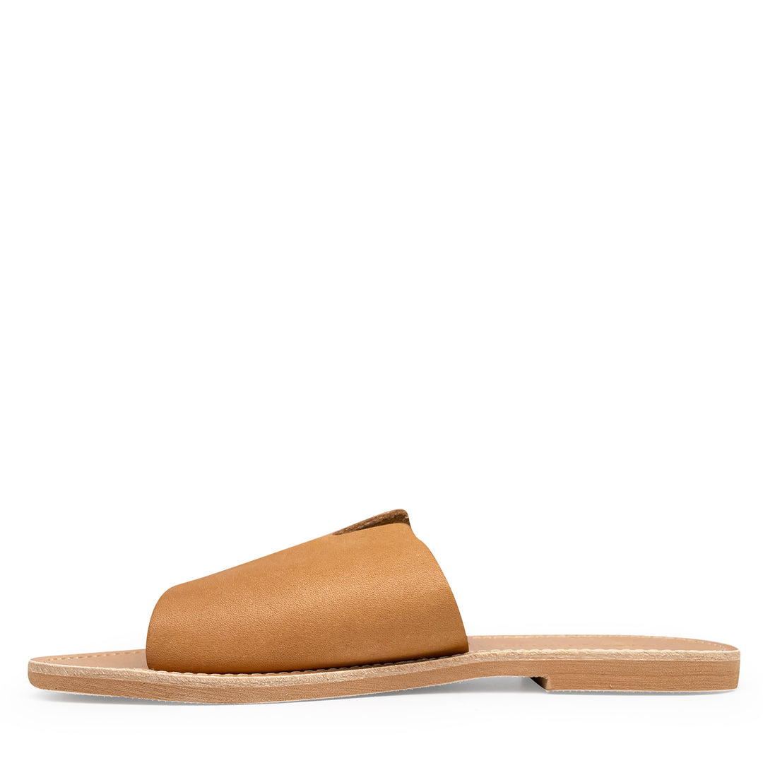 Bruine lederen slippers