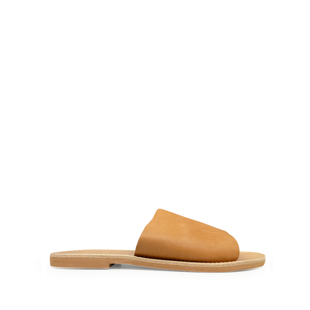 Bruine lederen slippers