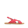 Raspberry leather sandal