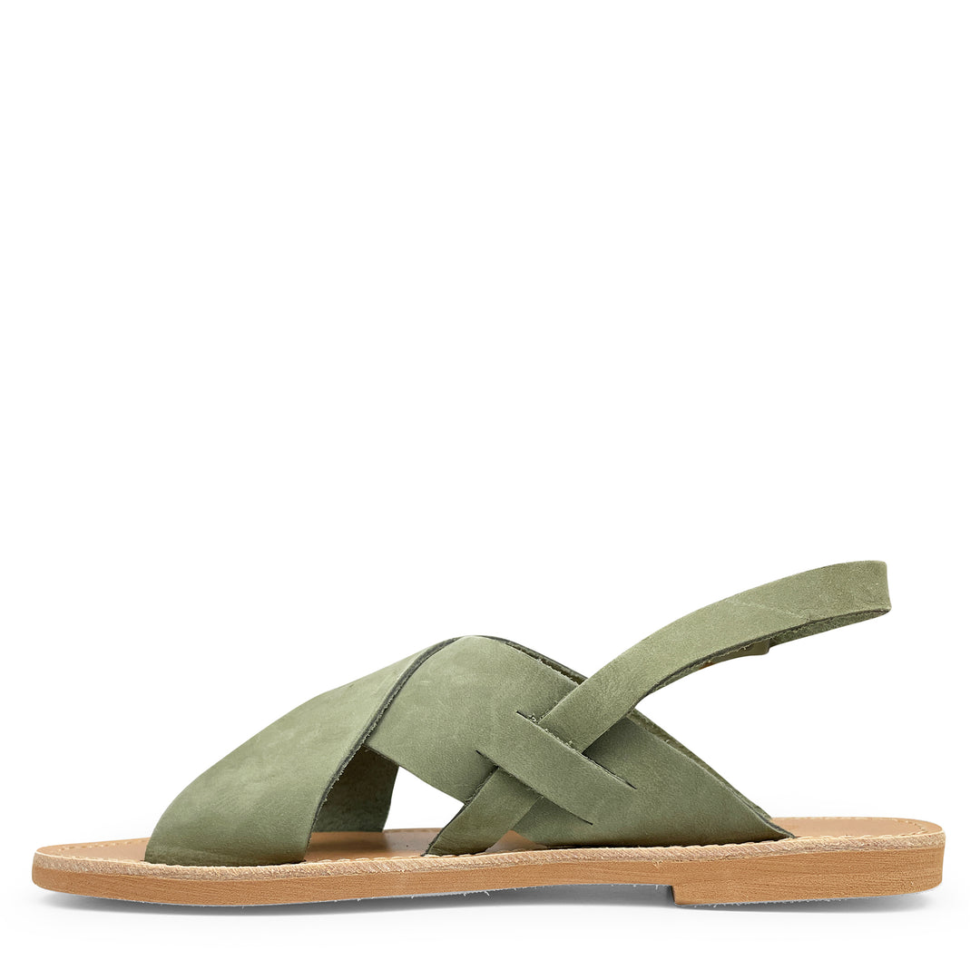 Khaki leather sandal